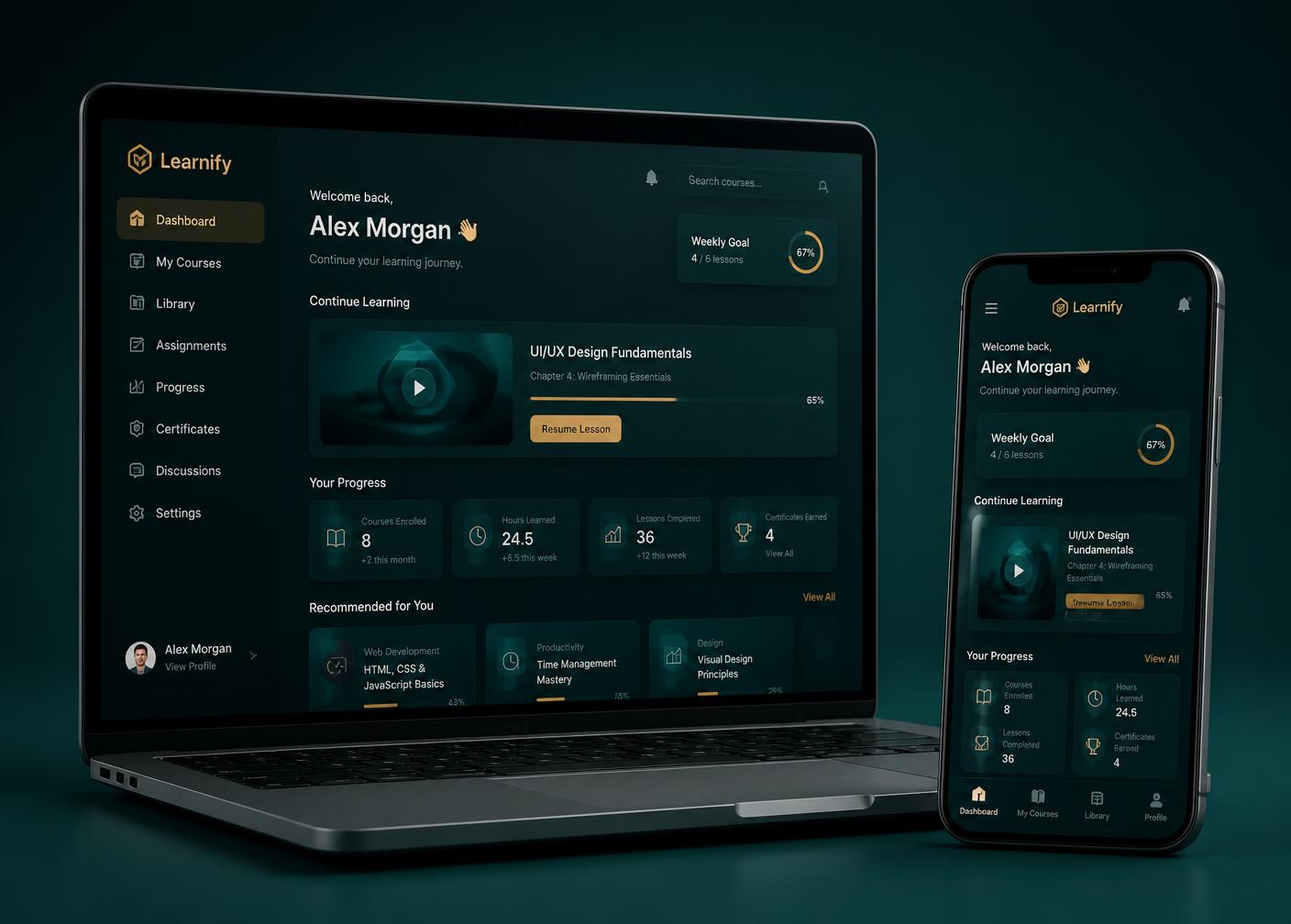 Plataforma Novo Mercado IA em computador e telemóvel